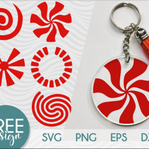 Free Christmas Candy Keychain SVG