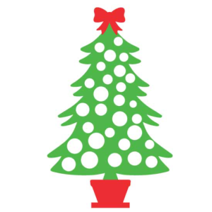 Free Christmas Tree White Ornaments SVG