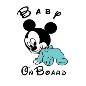 Free SVG Baby on Board Mickey