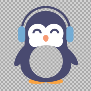 Free SVG Boy Penguin With Headphone