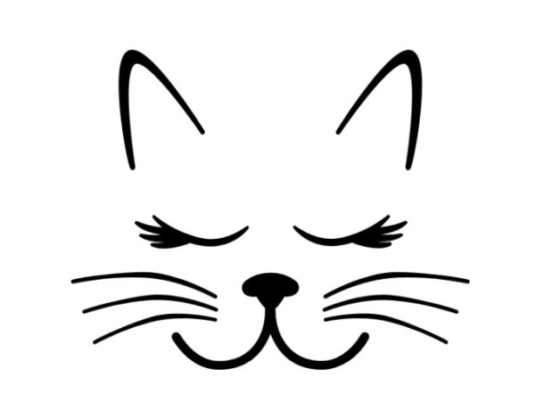 Free SVG Cat Face, Sleeping, Pet Lover