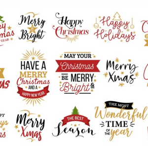 Free SVG Christmas Typography Set