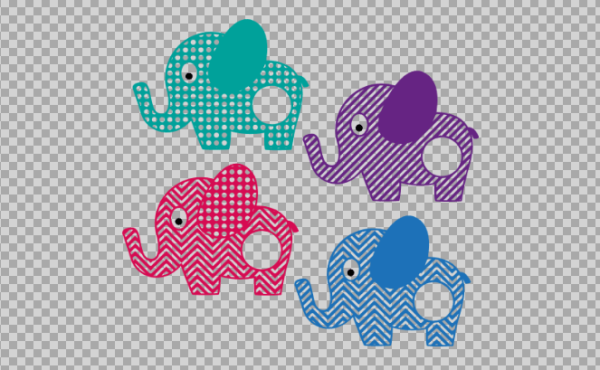 Free SVG Decorated Elephant Monogram