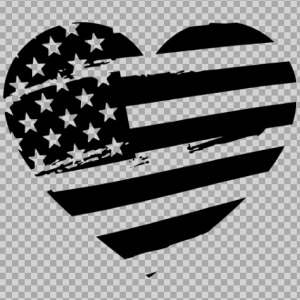 Free SVG Distressed Heart Shape USA Flag