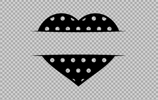 Free SVG Dotted Split Heart