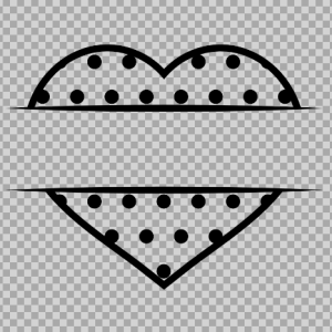 Free SVG Dotted Split Heart