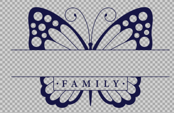 Free SVG Family Name Butterfly Split Frame