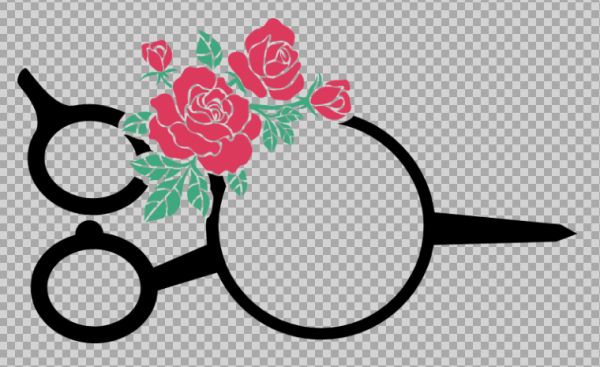 Free SVG Floral Scissor Monogram