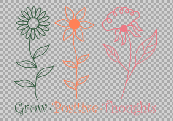 Free SVG Grow Positive Thoughts Flowers