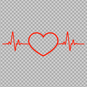 Free SVG Heart And Heartbeat Wave