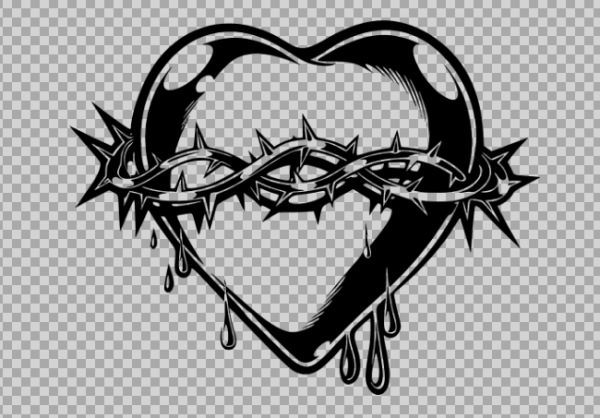 Free SVG Heart And Thorn Crown