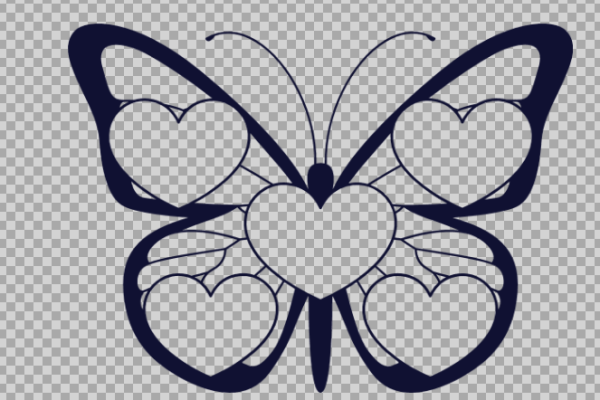 Free SVG Heart Butterfly Clipart Image