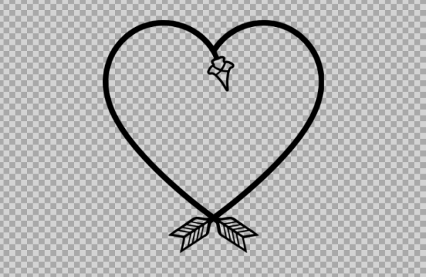Free SVG Heart Shape Arrow Frame