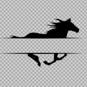Free SVG Horse Split Text Frame