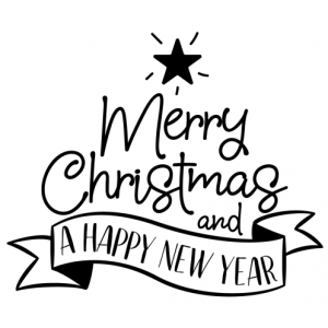 Free SVG Merry Christmas Happy New Year Design