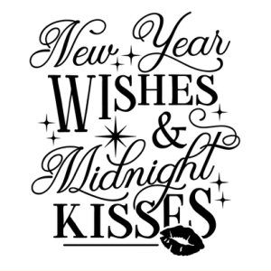 Free SVG New Year Wishes and Midnight Kisses