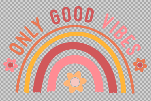 Free SVG Only Good Vibes Rainbow