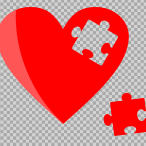 Free SVG Puzzle Heart Clipart Image