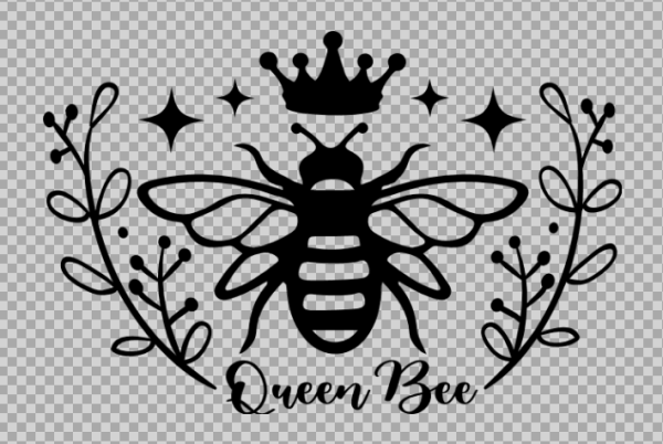 Free SVG Queen Bee, Honey Bee With Crown Clipart Image, Cute Baby Girl Tshirt Design