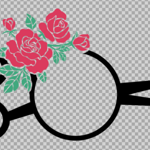 Free SVG Rose Flower And Scissor