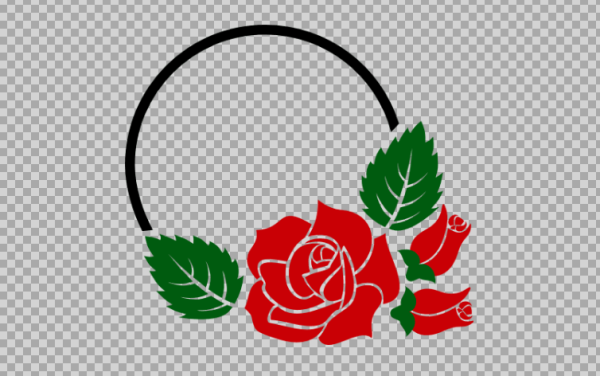 Free SVG Rose Flower monogram