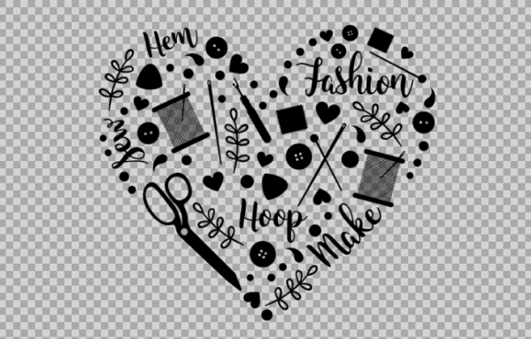 Free SVG Sewing Heart Shape