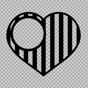 Free SVG Striped Heart Monogram Frame