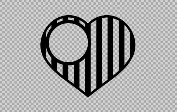 Free SVG Striped Heart Monogram Frame