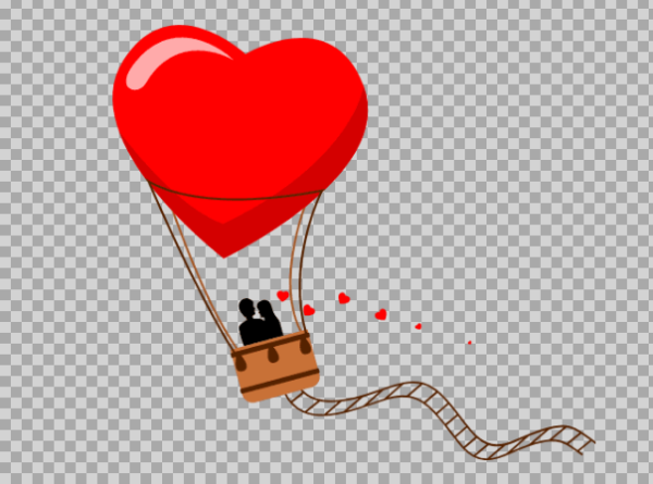 Free SVG Valentine Air Balloon