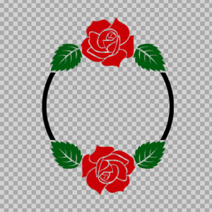 Free SVG Rose And Leaves Monogram