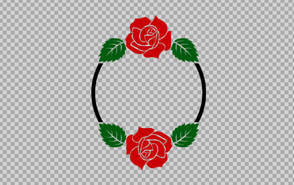 Free SVG Rose And Leaves Monogram