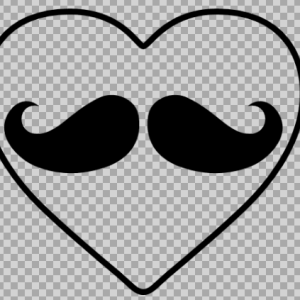 Free SVG Moustache In A Heart Clipart Image, Fathers Day