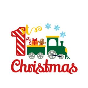 My First Christmas Train with Gifts Free SVG