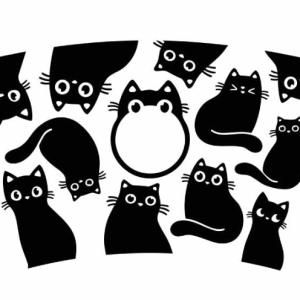 Free Black Cats Starbucks Wrap SVG