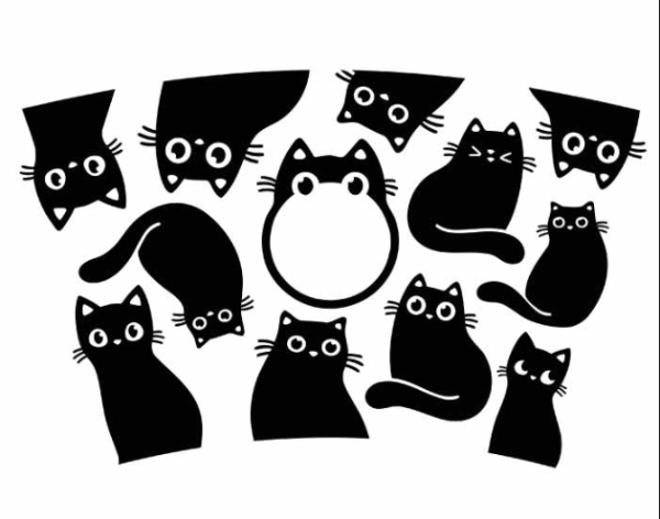 Free Black Cats Starbucks Wrap SVG