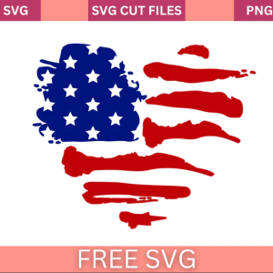 Heart USA Flag Svg Free