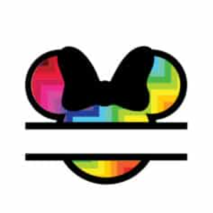 Minnie Split Monogram Zigzag Rainbow SVG Free